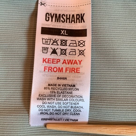 Gymshark keyhole cutout women’s shirt size XL Sage Green ribbed cap slee… - Picture 9 of 9